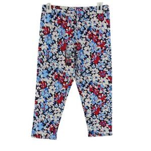 No Boundaries Capri Leggings Multicolor Floral Stretch Elastic Waist Size M